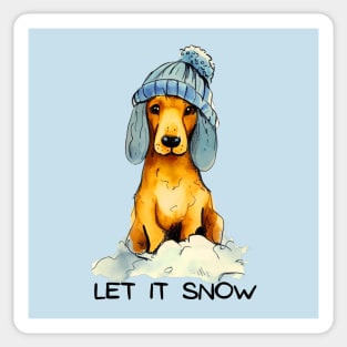 LET IT SNOW - Dachshund Sticker